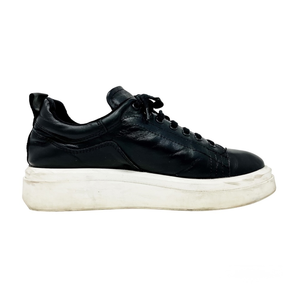 Zara Leather Platform Lace Up Sneakers Women’s 42 Shoes Black - Picture 4 of 11